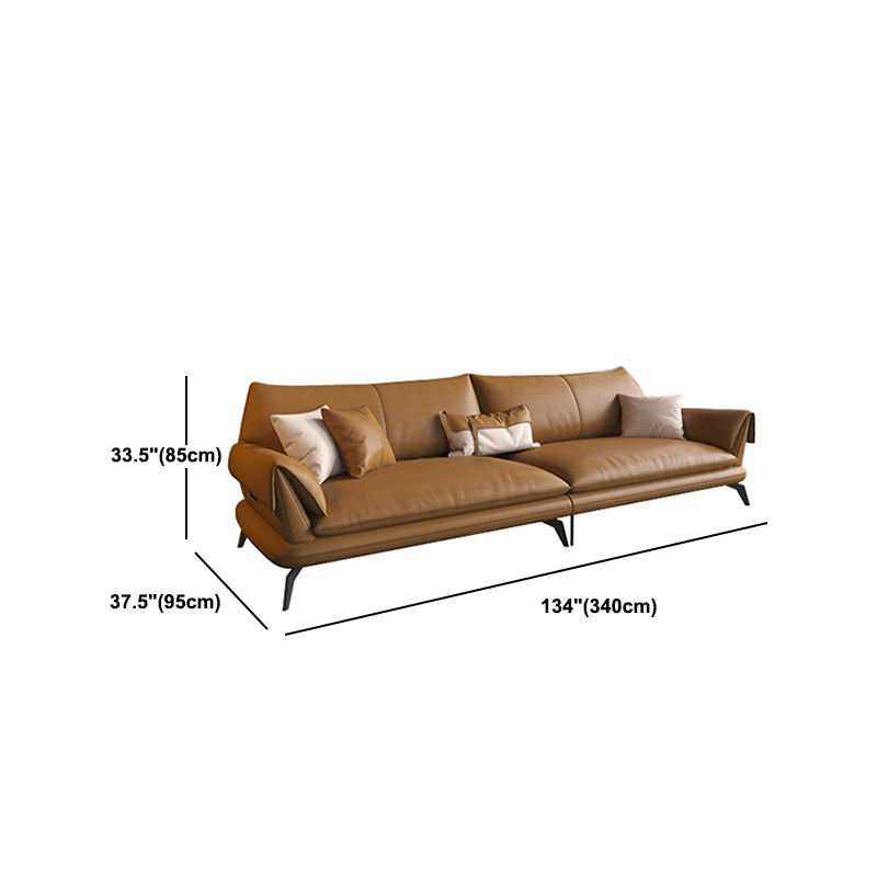 Contemporary Dark Brown Cushions Standard for Living Room Sofa
