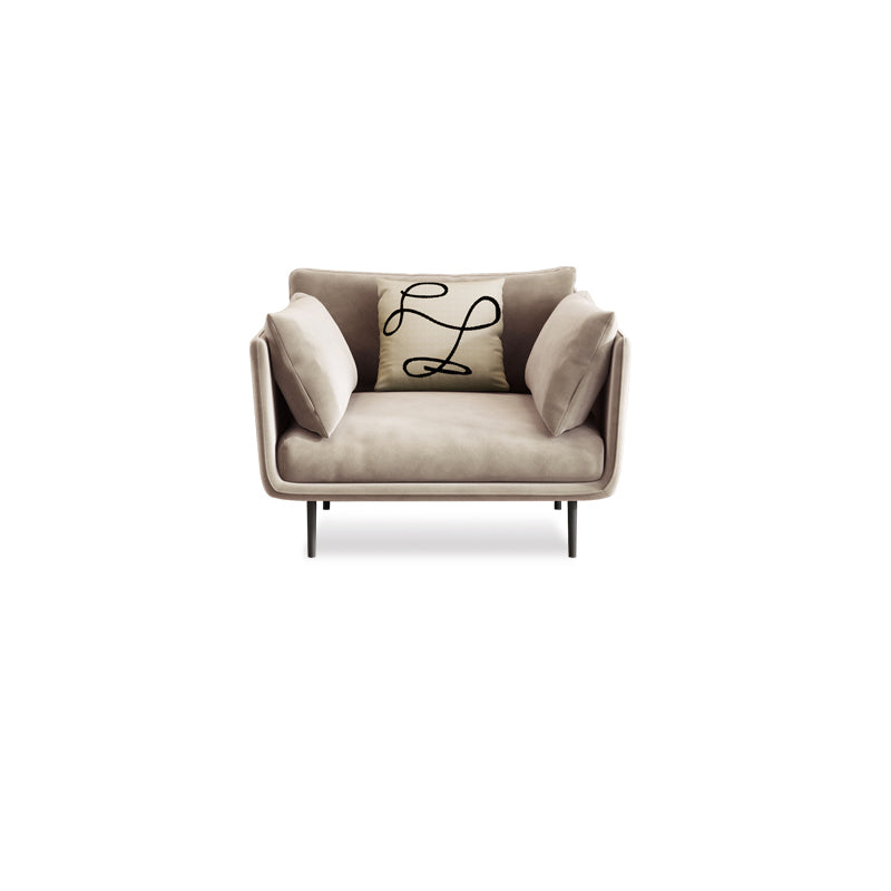 Contemporary Sofa CouchStandard Square Arm Settee Bench with Pillows