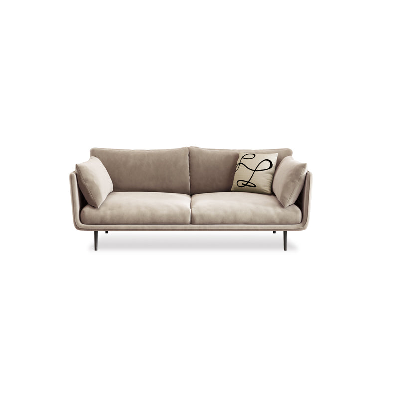 Contemporary Sofa CouchStandard Square Arm Settee Bench with Pillows