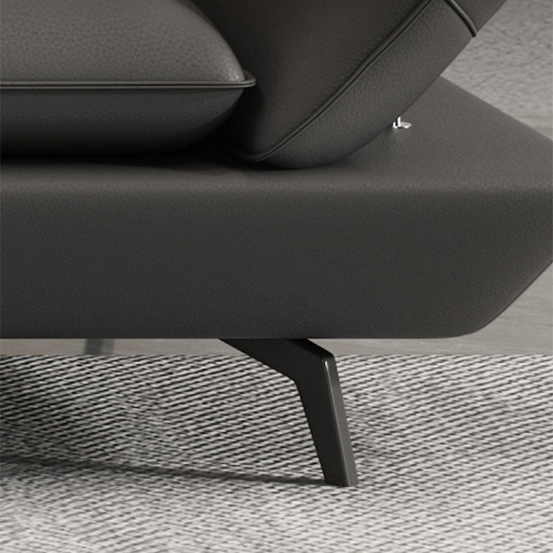 Black Flared Arm Sofa Contemporary Standard Sofa for Living Room