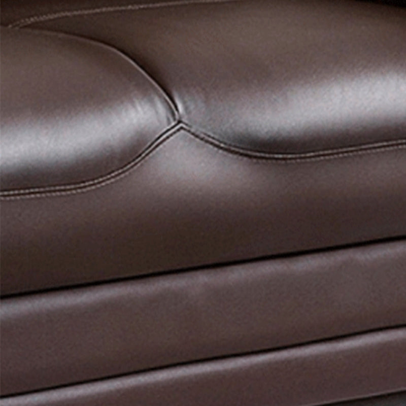 Contemporary Dark Brown Sewn Pillow Back Standard Pillow Top Arm Sofa
