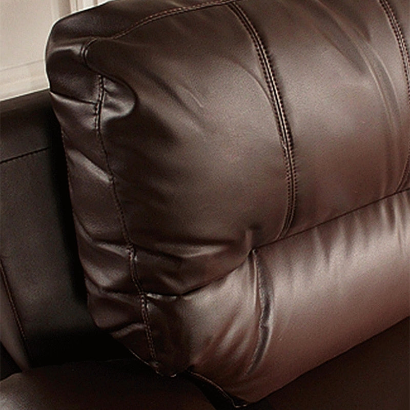 Contemporary Dark Brown Sewn Pillow Back Standard Pillow Top Arm Sofa