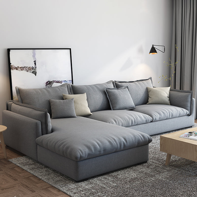 Nordic Square Arm Sofa & Chaise Loose Back Cushions Sofa - 26.77" H
