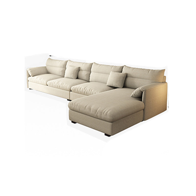 Nordic Square Arm Sofa & Chaise Loose Back Cushions Sofa - 26.77" H