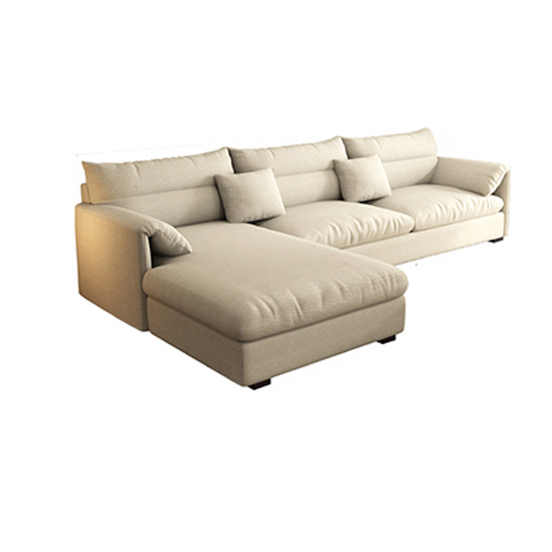 Nordic Square Arm Sofa & Chaise Loose Back Cushions Sofa - 26.77" H