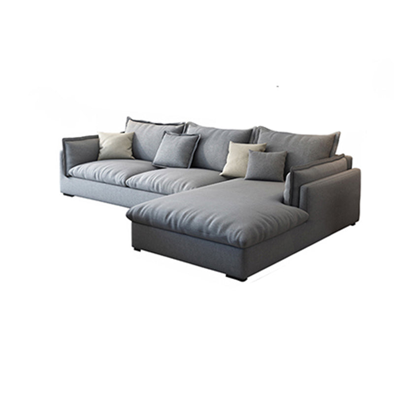 Nordic Square Arm Sofa & Chaise Loose Back Cushions Sofa - 26.77" H