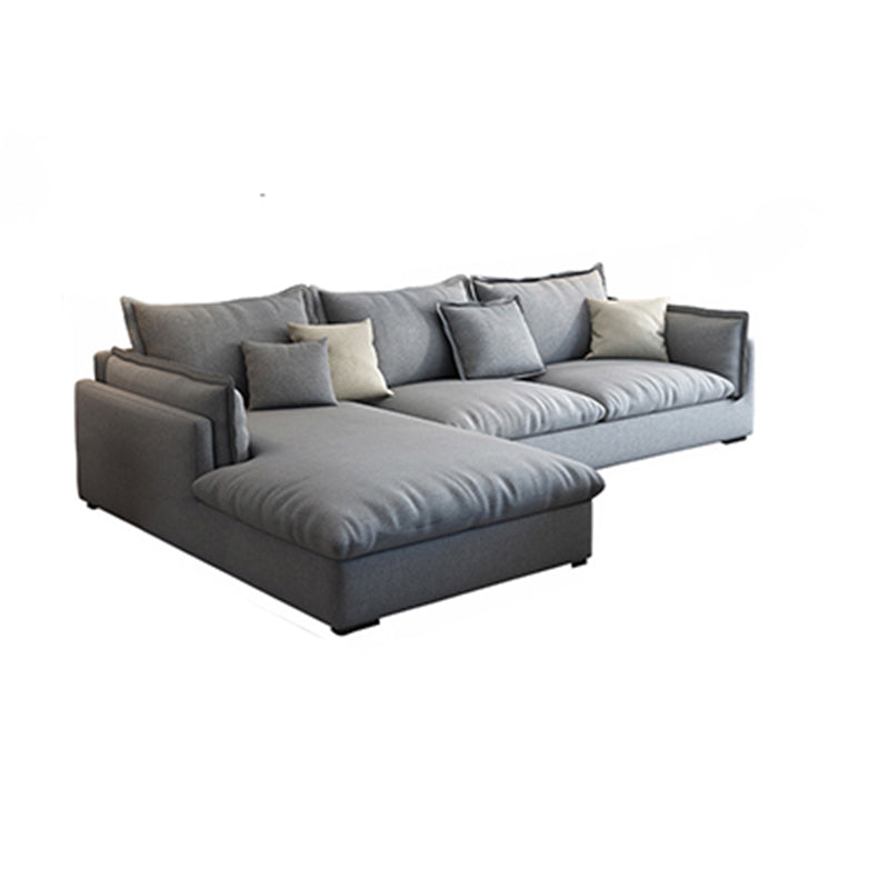 Nordic Square Arm Sofa & Chaise Loose Back Cushions Sofa - 26.77" H