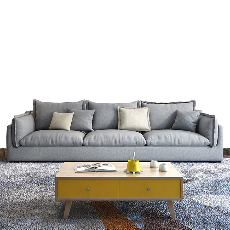 Nordic Square Arm Sofa & Chaise Loose Back Cushions Sofa - 26.77" H
