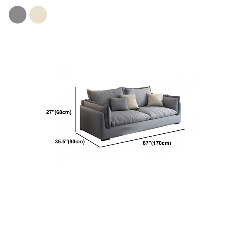 Nordic Square Arm Sofa & Chaise Loose Back Cushions Sofa - 26.77" H