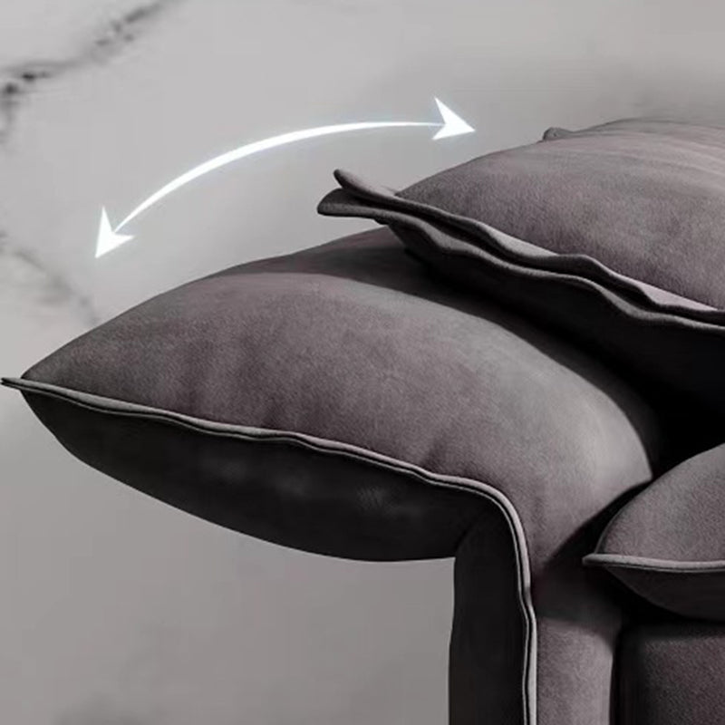 Contemporary Cushions Sofa & Chaise Loose Back Flared Arm Sofa