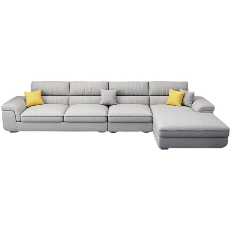 137.79" L Modern Linen Sectional Pillow Top Arm Sectional for Living Room