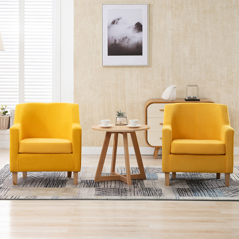 27.55" W Velvet Arm Chair Basic 4 Legs Accent Chair with Tight Back and Square Arms