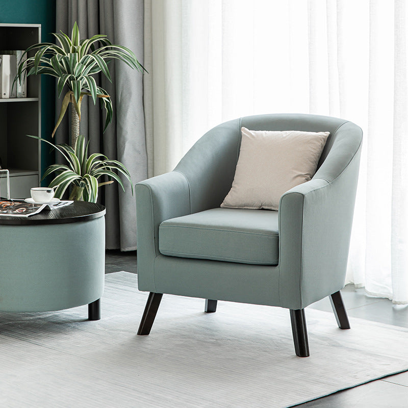 26.77" L x 27.55" W x 32.67" H Bonded Leather Barrel Accent Chair Sloped Arms Barrel Chair