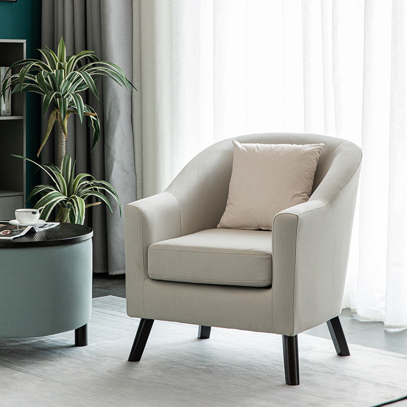 26.77" L x 27.55" W x 32.67" H Bonded Leather Barrel Accent Chair Sloped Arms Barrel Chair