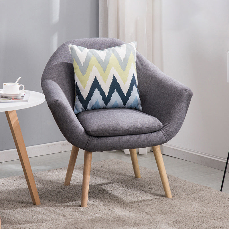 Linen Arm Chair 28.74" L x 24.80" W x 30.31" H Flared Arms Accent Chair with Pillow Back