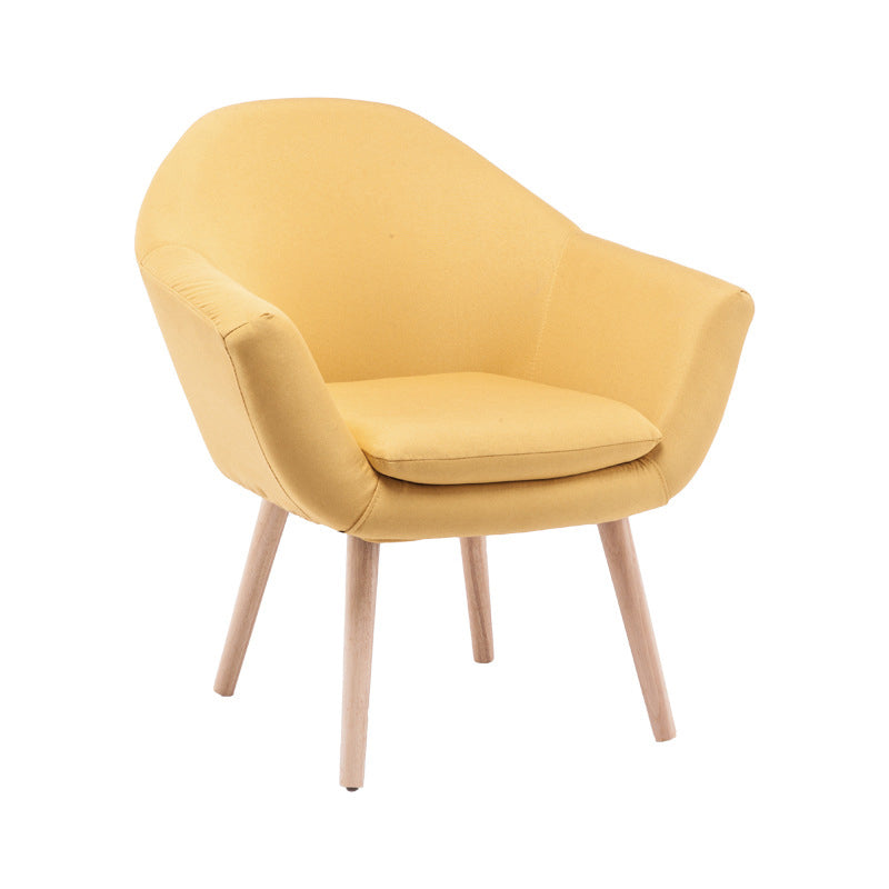 Linen Arm Chair 28.74" L x 24.80" W x 30.31" H Flared Arms Accent Chair with Pillow Back