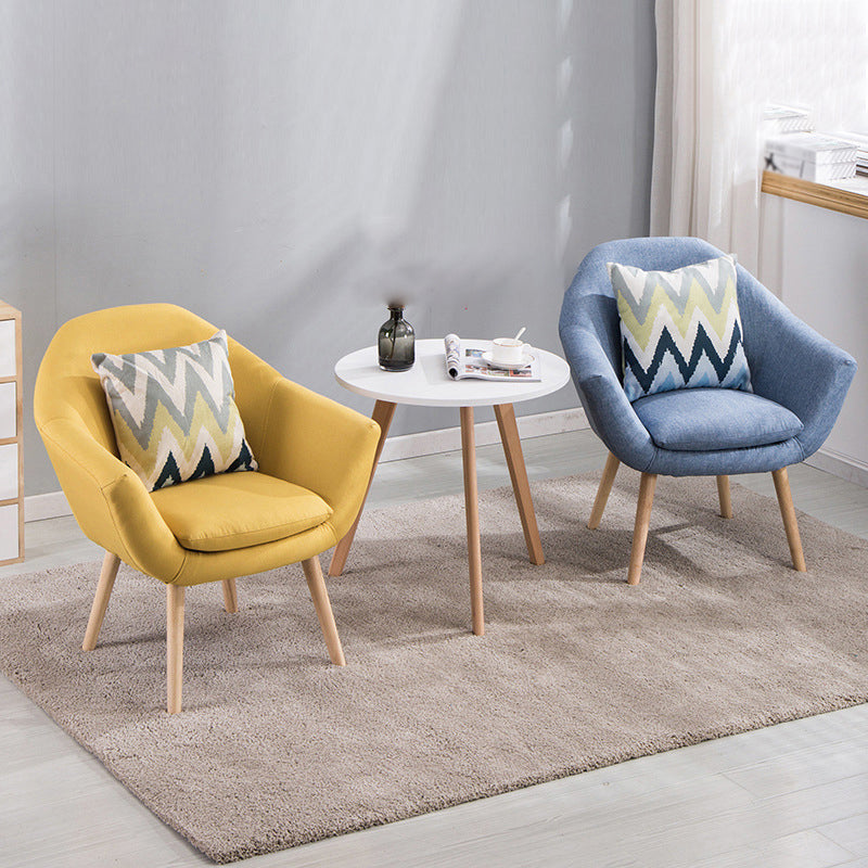 Linen Arm Chair 28.74" L x 24.80" W x 30.31" H Flared Arms Accent Chair with Pillow Back