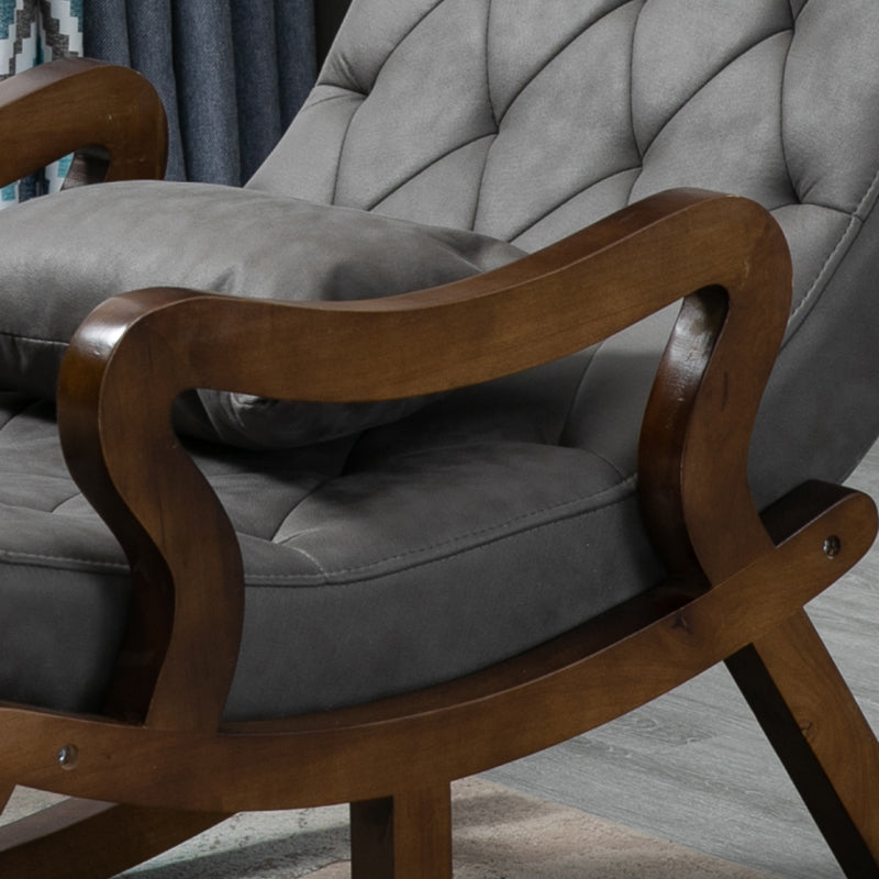 26.37"Wide Lounge Chair with Sled Base and Pillow Back Accent Chair