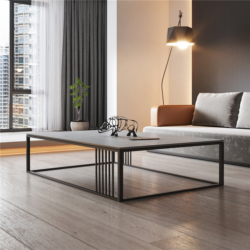 Glam 16.5" H Rectangle/Square Slate Coffee Table Steel Frame Cocktail Table