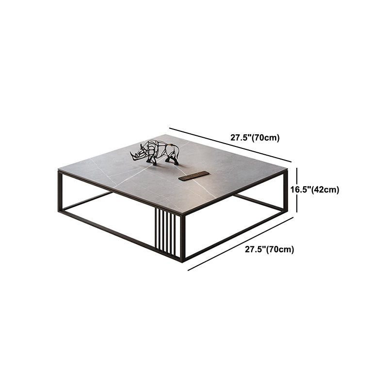 Glam 16.5" H Rectangle/Square Slate Coffee Table Steel Frame Cocktail Table