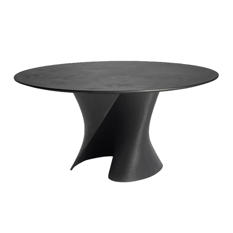 Modern Style Round Wood/Slate Table with Abstract Base Coffee Table