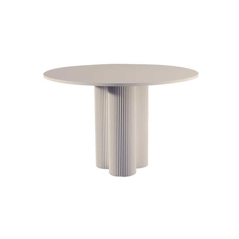 Modern Style Coffee Table with Abstract Base Design Round Wooden Table