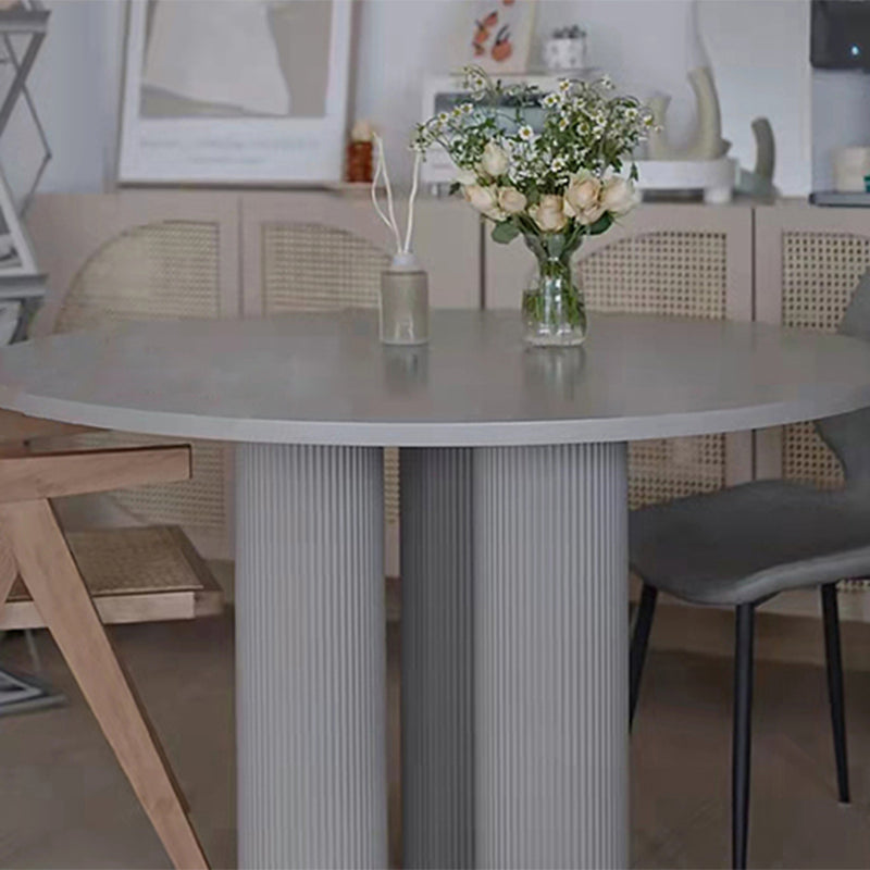 Modern Style Coffee Table with Abstract Base Design Round Wooden Table