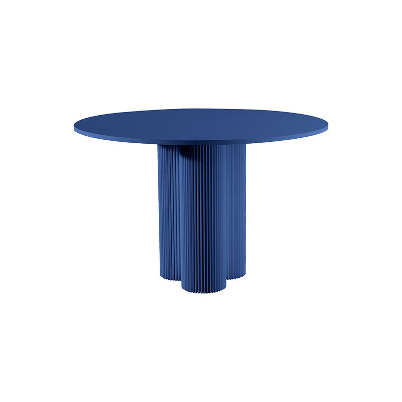 Modern Style Coffee Table with Abstract Base Design Round Wooden Table
