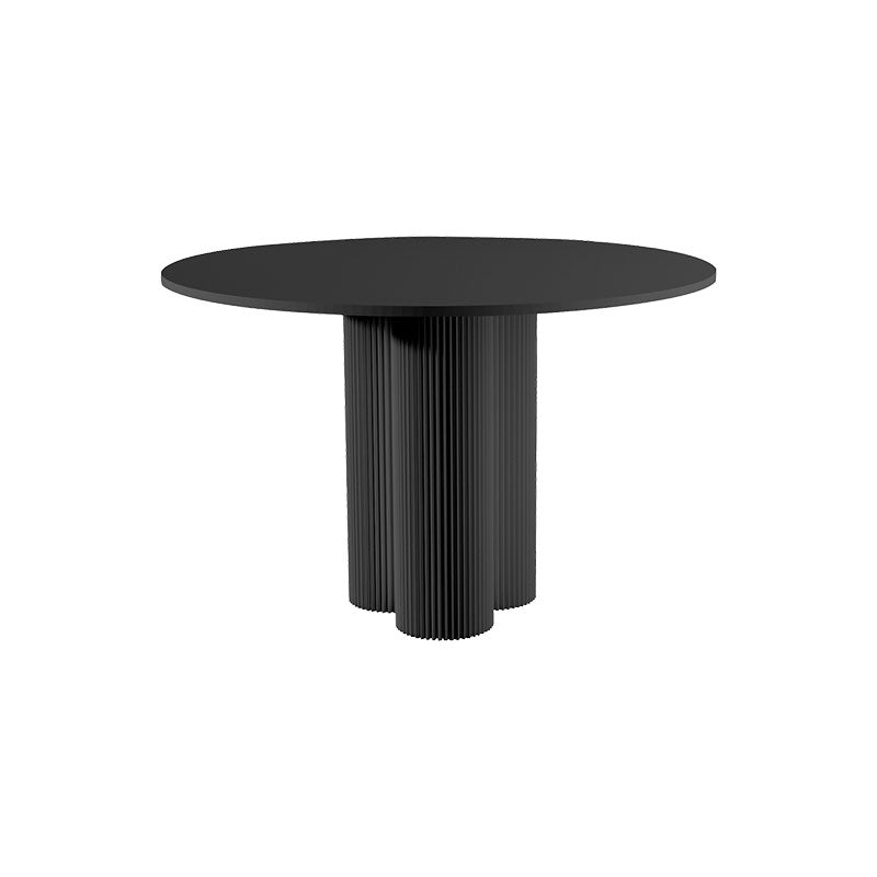 Modern Style Coffee Table with Abstract Base Design Round Wooden Table