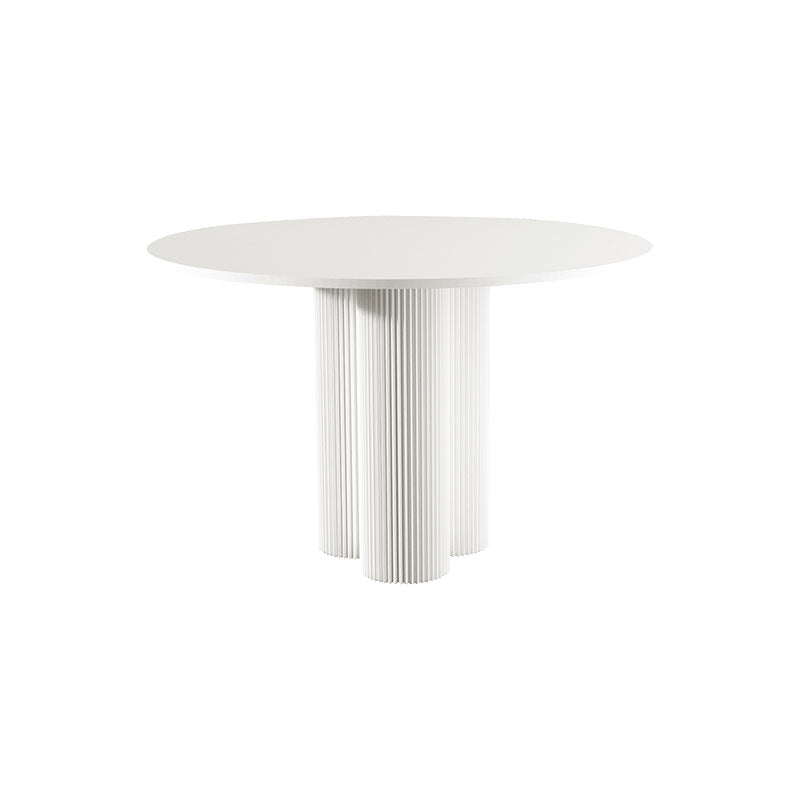 Modern Style Coffee Table with Abstract Base Design Round Wooden Table
