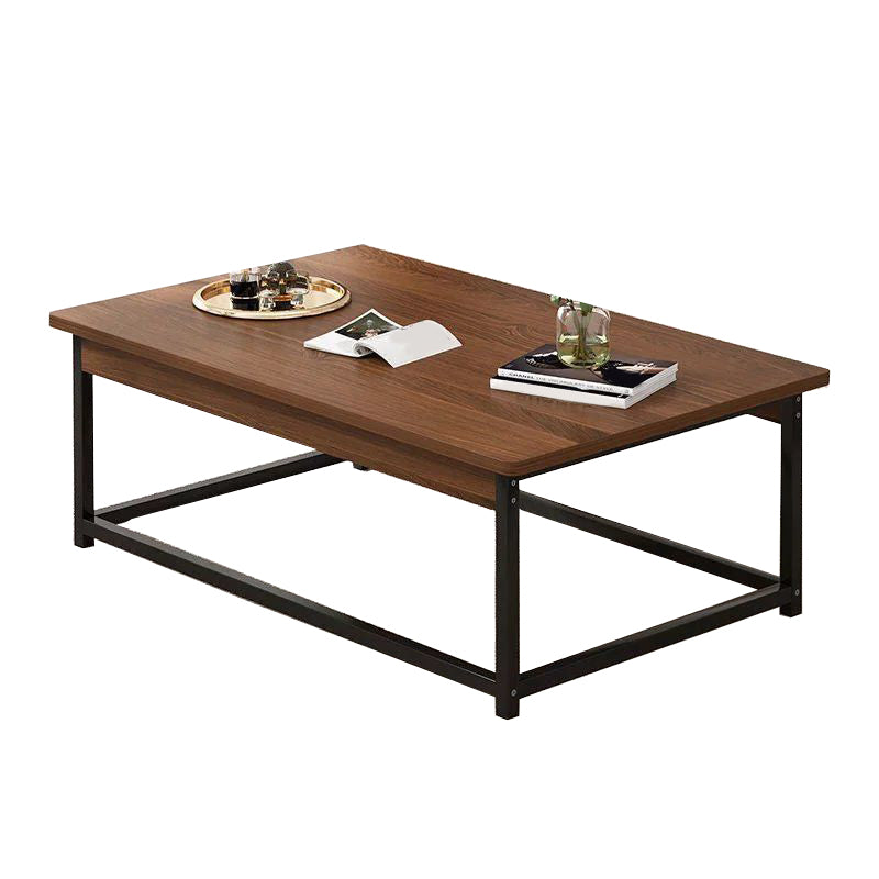 Coffee Table with Rectangular Black/gold Metal Base on 4 Legs Base