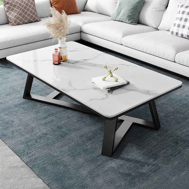 Single Coffee Table Slate Rectangular Coffee Table for Living Room