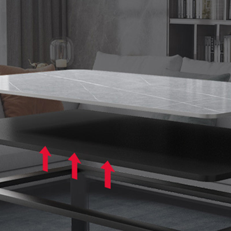 Single Coffee Table Slate Rectangular Coffee Table for Living Room