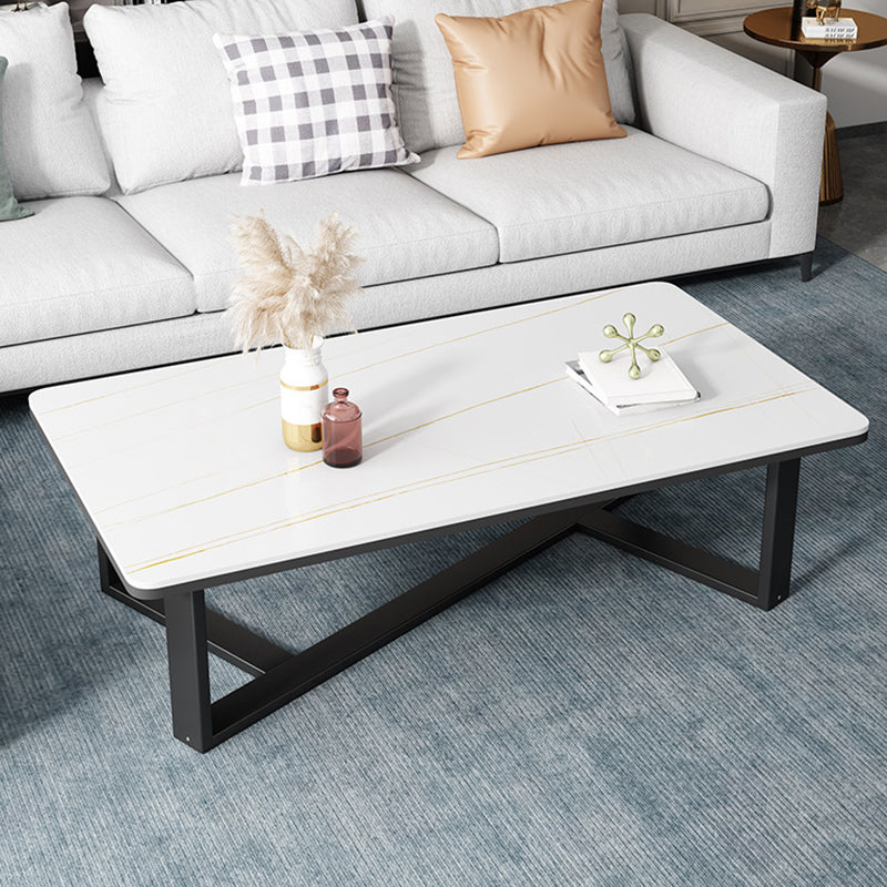 Single Coffee Table Slate Rectangular Coffee Table for Living Room