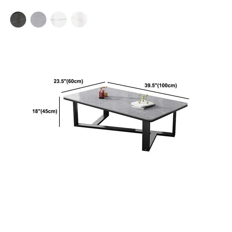 Single Coffee Table Slate Rectangular Coffee Table for Living Room
