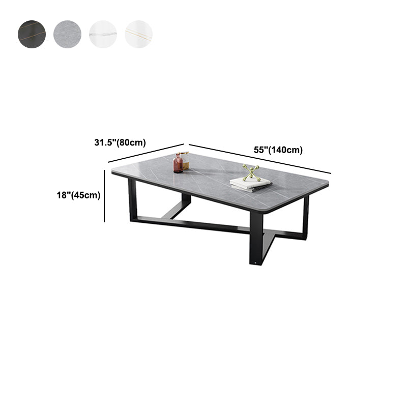 Single Coffee Table Slate Rectangular Coffee Table for Living Room