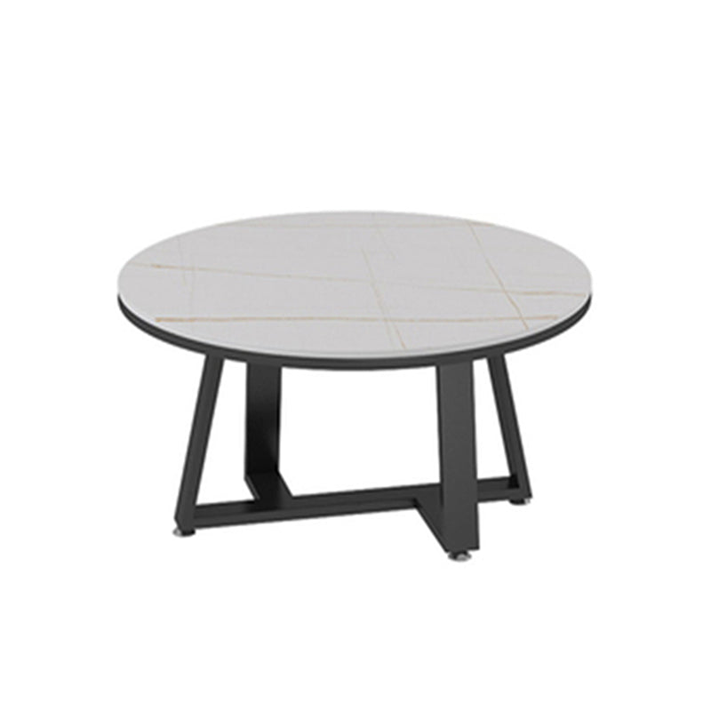 Single Coffee Table Slate Round Coffee Table for Living Room
