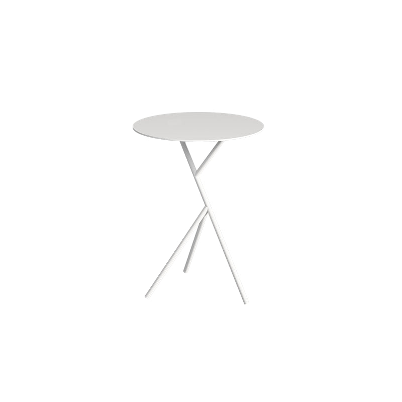 Mid-Century Metal Round Top Side Table 22.8-inch Abstract End Table
