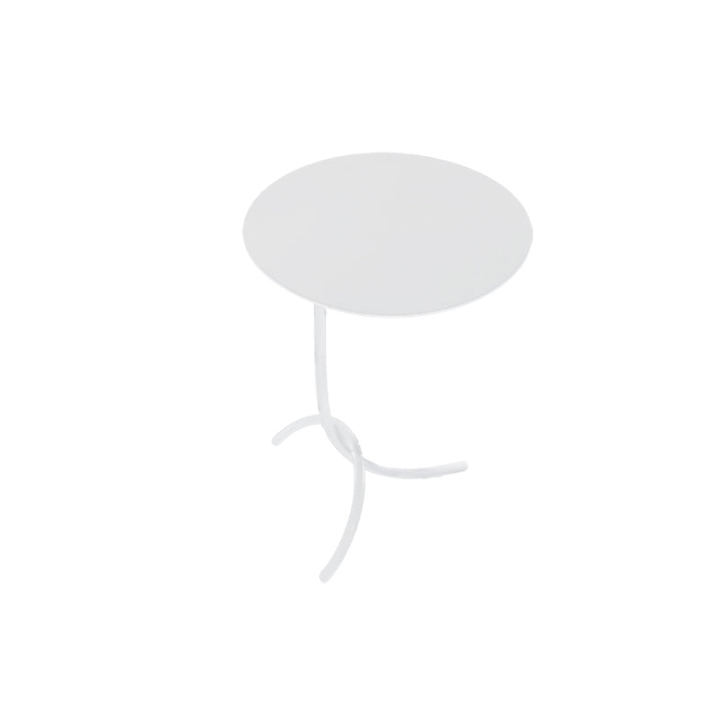 Mid-Century Stainless Steel Round Top Side Table 11-inch Pedestal End Table