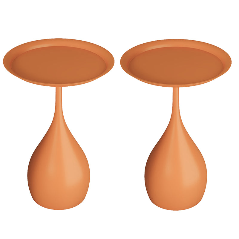 23.6" Tall Mid-Century Metal Round Tray Top Side Table Pedestal End Table