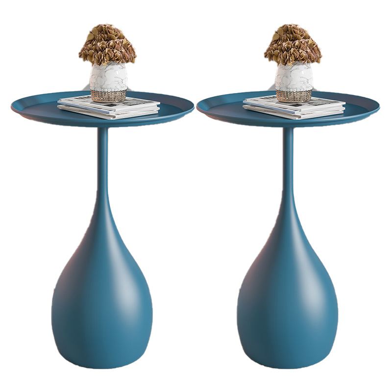 23.6" Tall Mid-Century Metal Round Tray Top Side Table Pedestal End Table