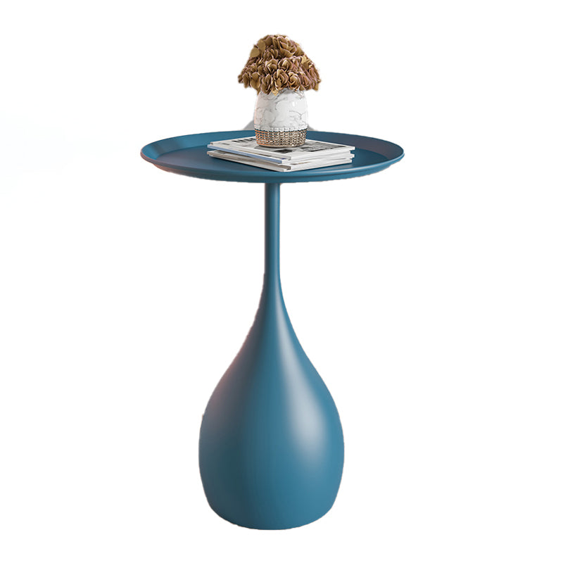 23.6" Tall Mid-Century Metal Round Tray Top Side Table Pedestal End Table