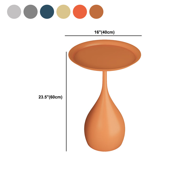 23.6" Tall Mid-Century Metal Round Tray Top Side Table Pedestal End Table