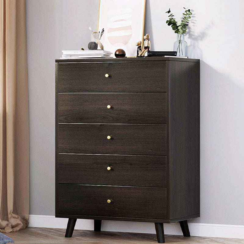 Contemporary Rectangle Side Cabinet with Drawers Wood Accent Chest