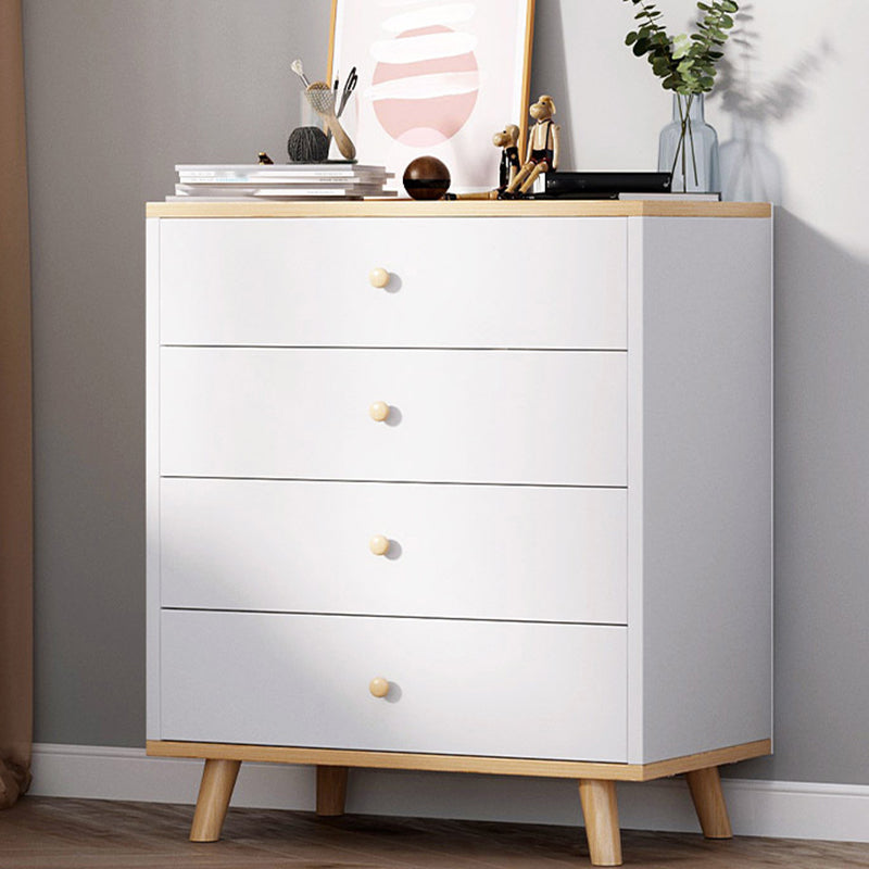 Contemporary Rectangle Side Cabinet with Drawers Wood Accent Chest
