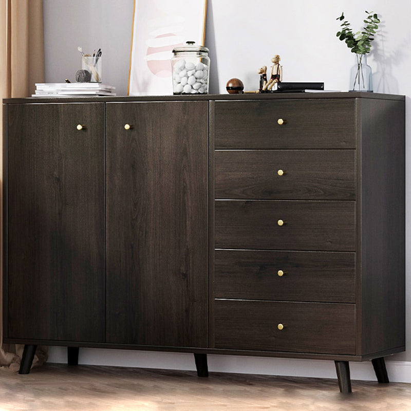 Contemporary Rectangle Side Cabinet with Drawers Wood Accent Chest