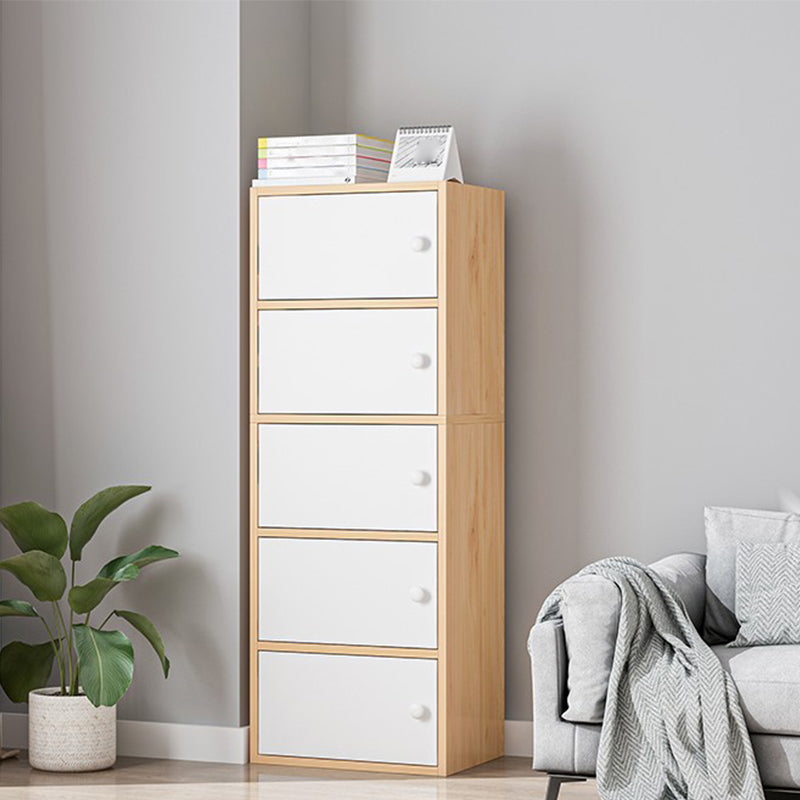 Contemporary Rectangle Wood Side Cabinet with Doors Accent Cabinet