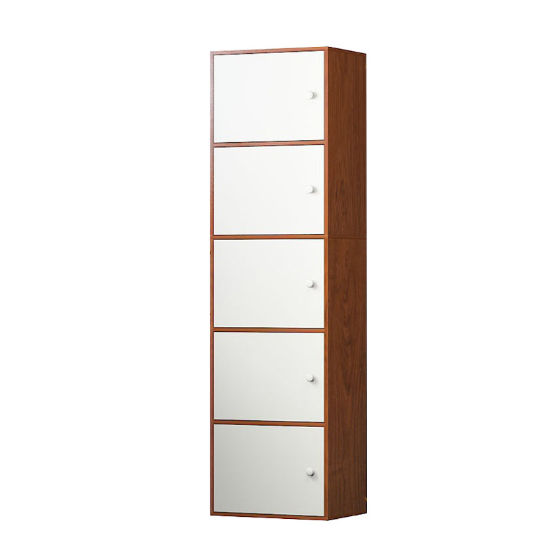 Contemporary Rectangle Wood Side Cabinet with Doors Accent Cabinet