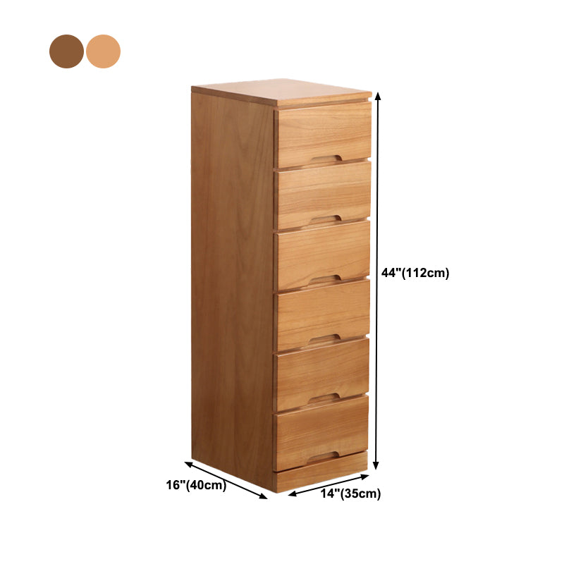 15.74" Wide Mid-Century Modern Wood Accent Chest with 6 Drawers