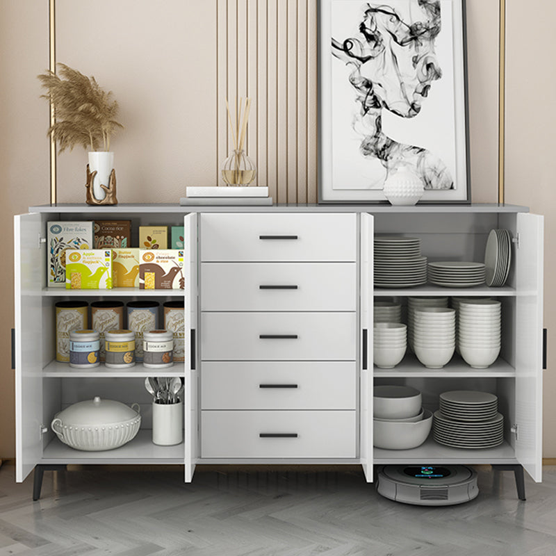Modern Wooden Accent Cabinet with Black Straight Legs Storage Cabinet